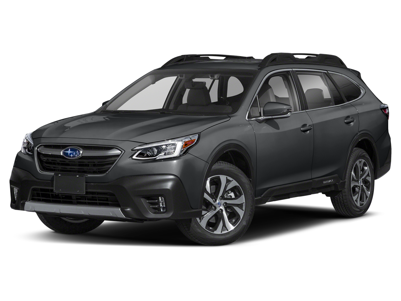 2021 Subaru Outback Limited in Magnetite Gray Metallic — front three-quarter view