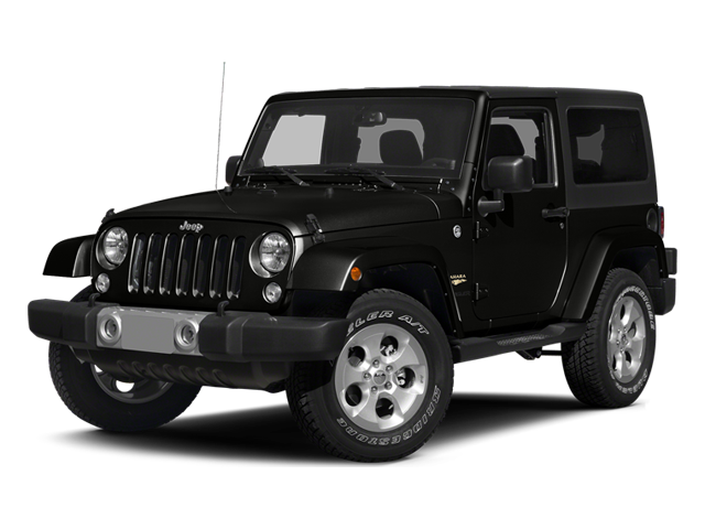 2014 Jeep Wrangler Rubicon in Black Clearcoat — front three-quarter view