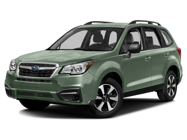 2018 Subaru Forester 2.5i in Jasmine Green Metallic — front three-quarter view