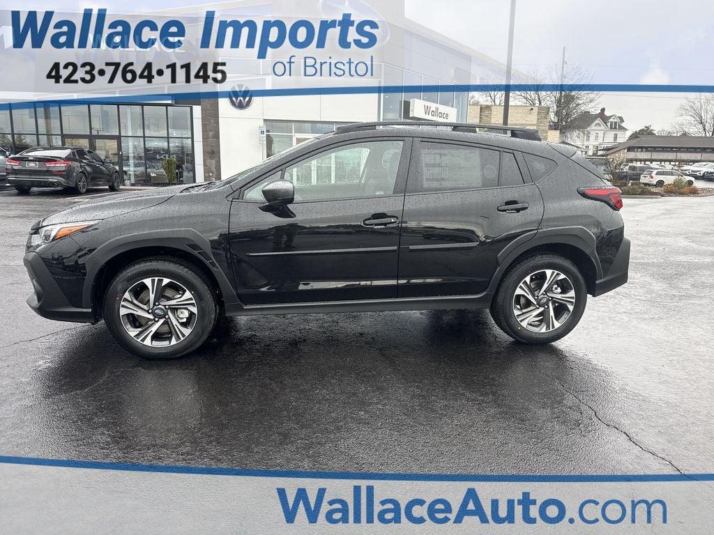 2026 Subaru CROSSTREK Premium in Crystal Black Silica — front three-quarter view