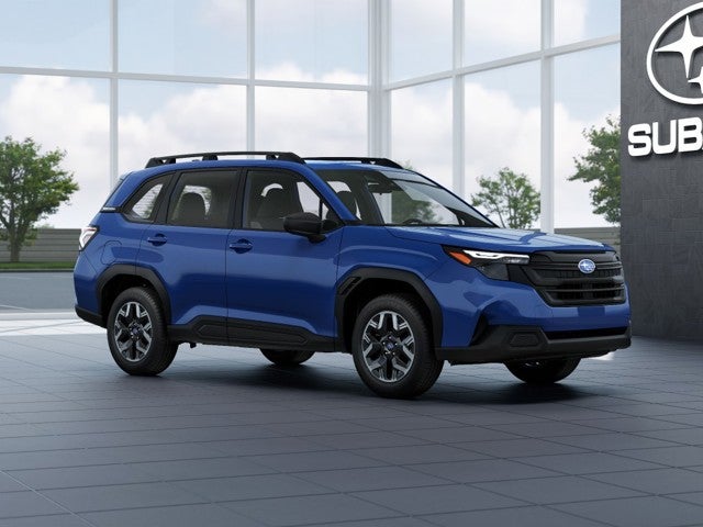 2026 Subaru FORESTER Standard Model in Daybreak Blue Pearl — front three-quarter view