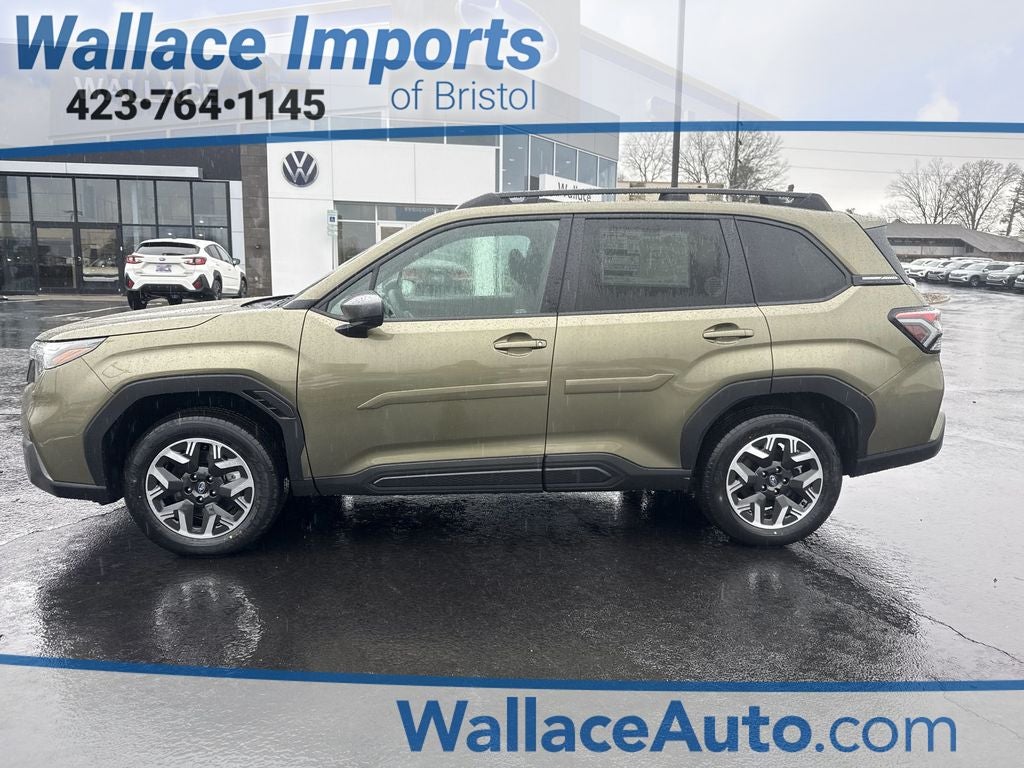 2026 Subaru FORESTER Premium in Autumn Green Metallic — front three-quarter view