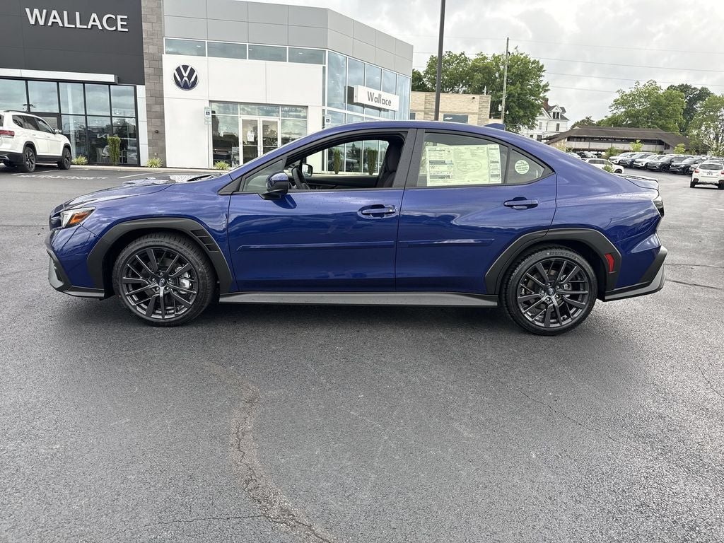 2026 Subaru WRX Premium in Sapphire Blue Pearl — front three-quarter view