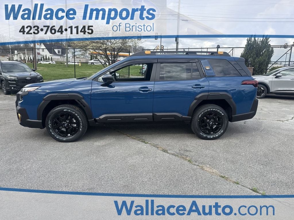 2026 Subaru OUTBACK Wilderness in Geyser Blue — front three-quarter view