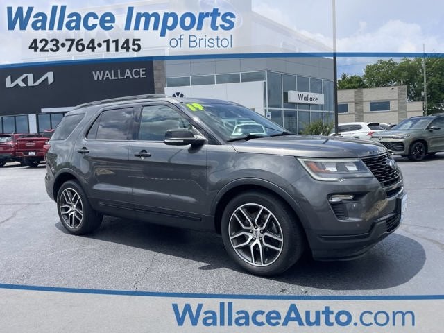2019 Ford Explorer Sport in Magnetic — front three-quarter view