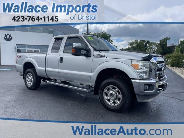 2012 Ford F-250SD XLT in Ingot Silver — front three-quarter view