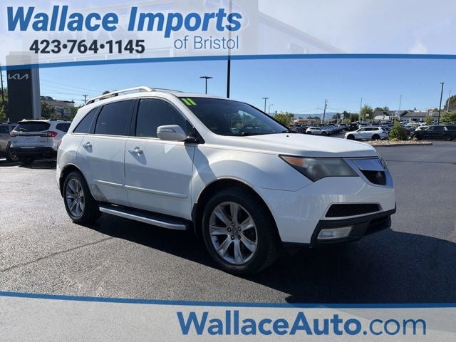 2011 Acura MDX 3.7L Advance Package SH-AWD in White — front three-quarter view