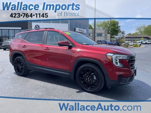 2022 GMC Terrain SLE in Cayenne Red Tintcoat — front three-quarter view