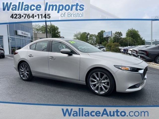 2024 Mazda Mazda3 2.5 S Preferred Package in Platinum Quartz Metallic — front three-quarter view