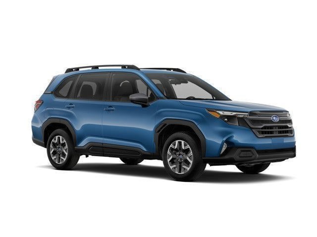 2025 Subaru Forester Premium in Horizon Blue Pearl — front three-quarter view